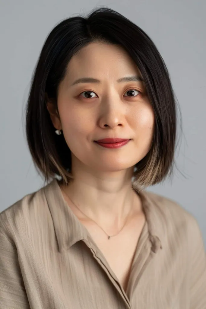 Čínský bob se zvýrazněnými konečky pro rovné nebo mírně vlnité vlasy' title=