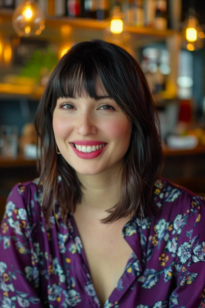 Klasický francouzský bob po ramena pro rovné nebo vlnité vlasy' title=