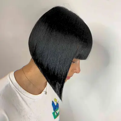 Dramatic Inverted Bob with Fringe
