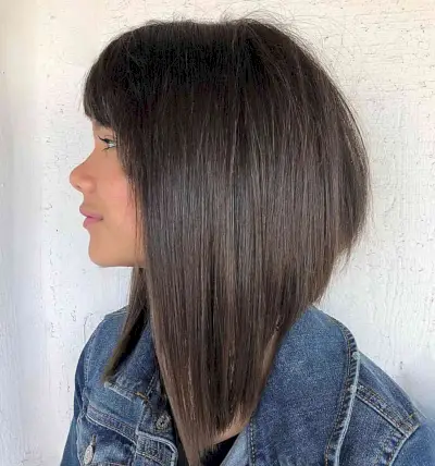 Choppy Inverted Bob with Bangs for Ladies
