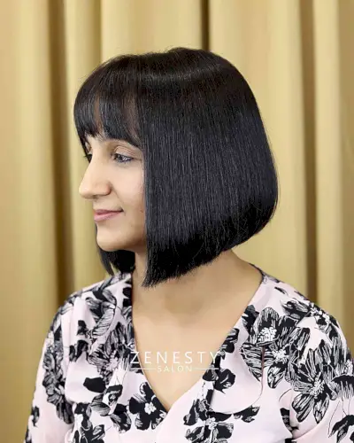 inverted bob with wispy bangs