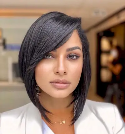 Inverted Bob and Swoop Bangs