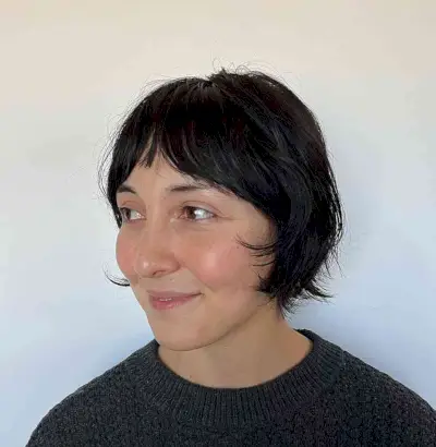 Cropped Shaggy Pixie Bob with Short Curtain Fringe