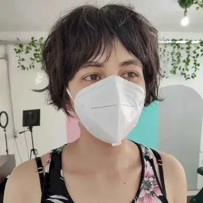 Ear-Length Messy Shag with Curtain Bangs