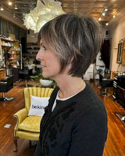 Short Straight Shaggy Bixie with Subtle Highlights