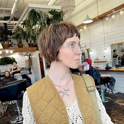 Soft Shagged Bixie Cut with Short Fringe