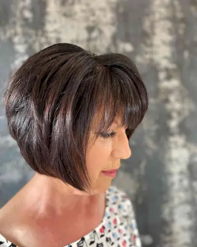 Mature graduated layered bob hairstyle