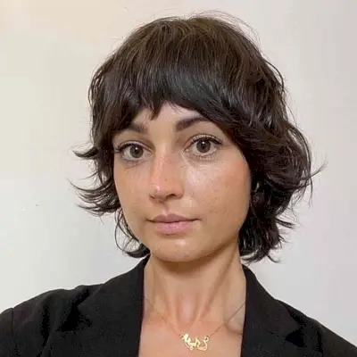 Round Shaggy Wolf Cropped Bob Cut