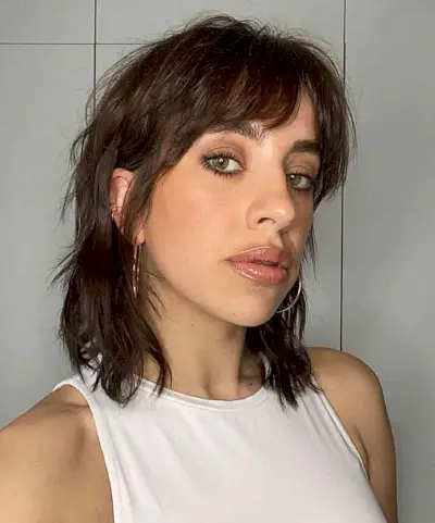 Tousled Wolf Lob with Short Shaggy Textured Layers