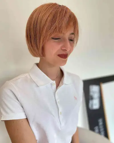 Jaw-Length Copper Bob with Fringe