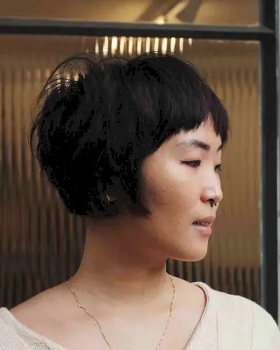 Edgy Short Bob with Choppy Fringe