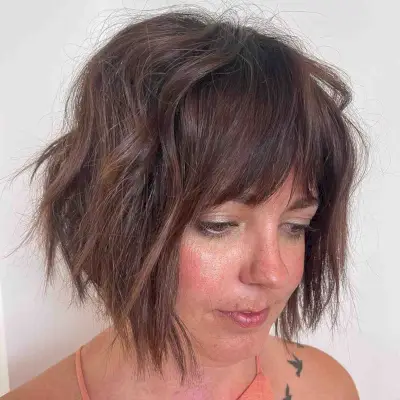 Effortless Face-framing short bob with bangs