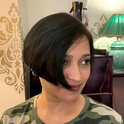 Short Inverted Asymmetrical Bob Haircut