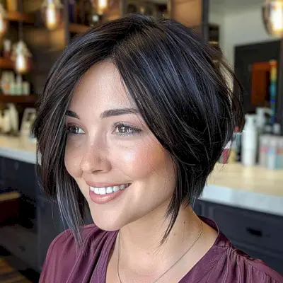Short Inverted Bob with Classic Charm with Textured Edge