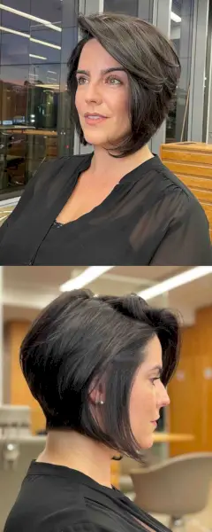 Short inverted bob for fine hair