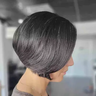 Chin-Length Brown Inverted Stacked Bob