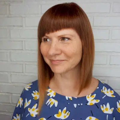 Asymmetrical Long Bob with Fringe