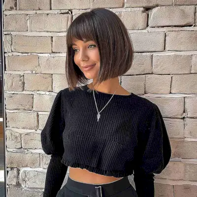 Classic Chin-Length Bob with Bangs Hairstyle