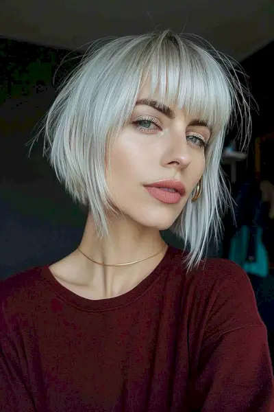 Cute Bob with Fringe Bangs