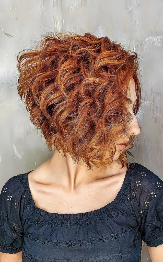 Edgy Stacked Bob pentru Curly Girls' title=