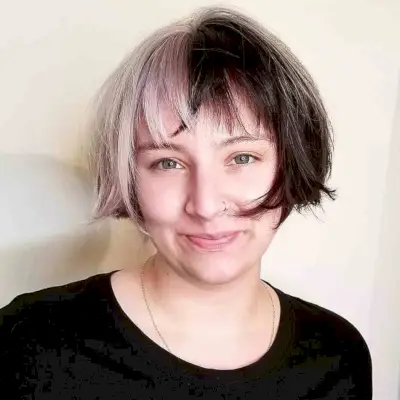 Two-Toned French Bob with Choppy Bangs