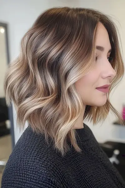 Stacked long bob for thick hair