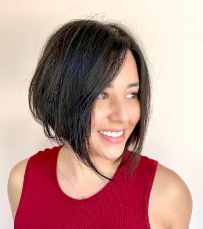 Stacked Angled Bob for Fine Hair