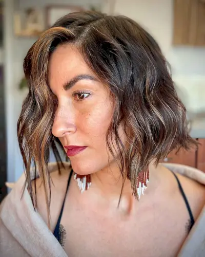 Short Choppy Haircut with Beach Waves