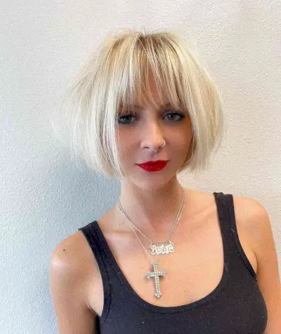 Soft Jaw-Length Wispy Blonde Bob