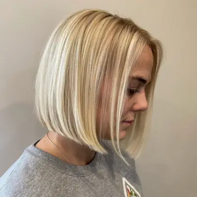 Straight Bob on Short Blonde Hair