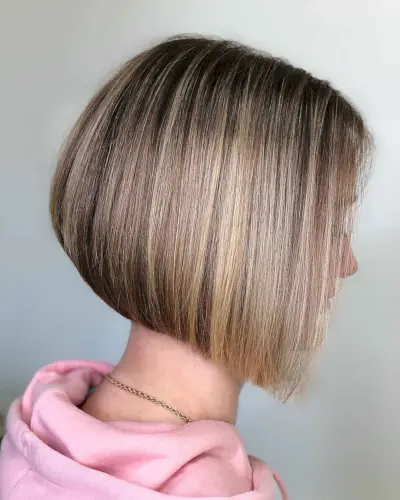 Brown and Blonde Balayage Bob