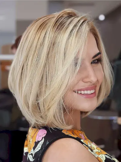 Layered Lob for Straighter Hair