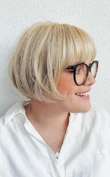 Straight Bob with Bangs and Glasses