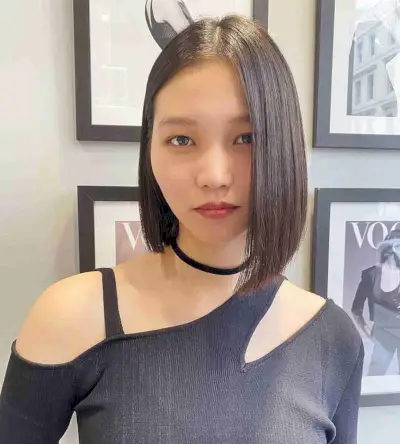 Super Sleek Uneven Bob for Fine Hair
