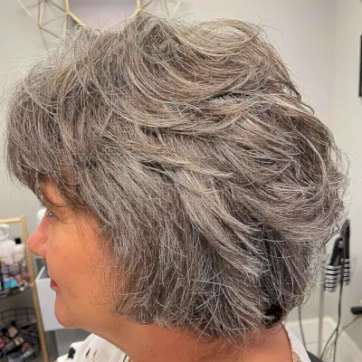 Voluminous Feathered Bob for Women Over 50