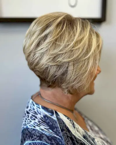 Very Short Stacked Bob with Feathered Layers