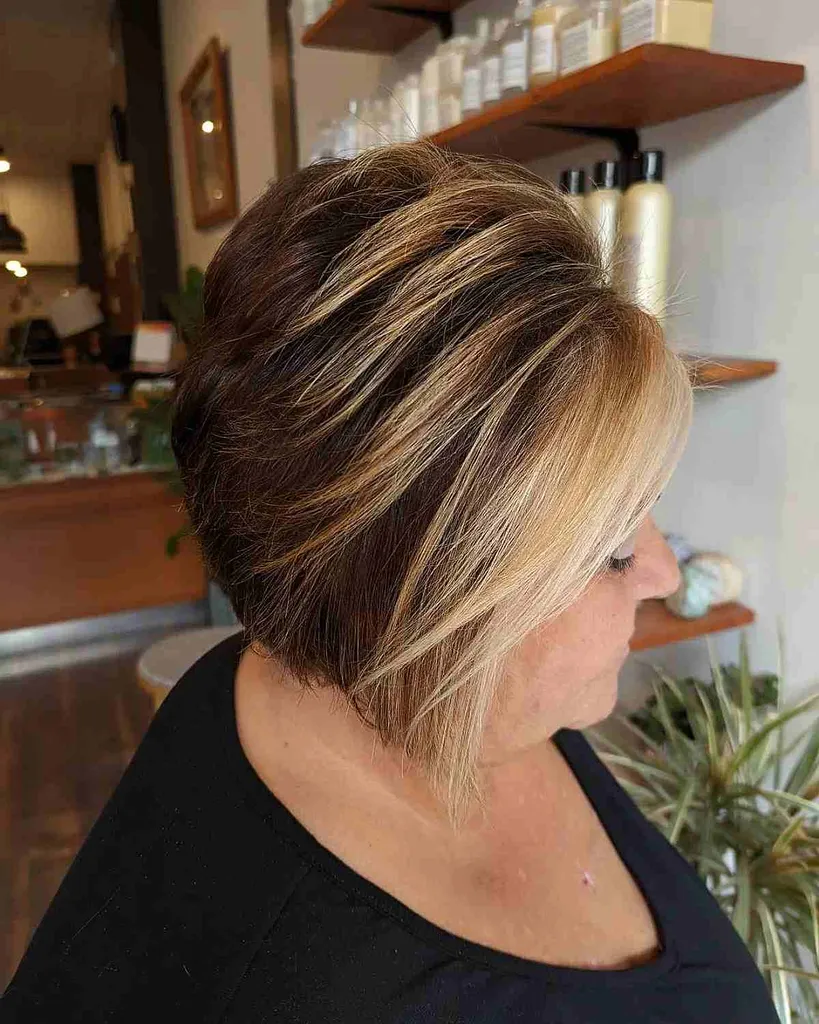 Bob z warstwowym klinem o wysokim kontraście' title=