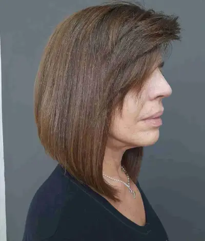 Shoulder-Length Concave Bob with a Side Fringe