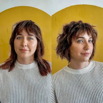 Tousled Shaggy Bob Hairstyle with Shorter Layers