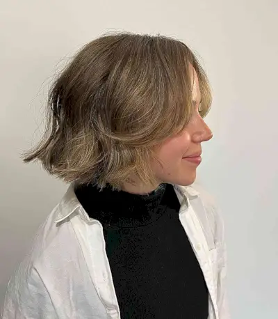 Short-Length Light Brown Bob with Face-Framing Layers