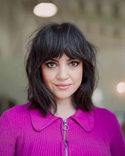 Jenna Ortega-Inspired Lob with Bangs