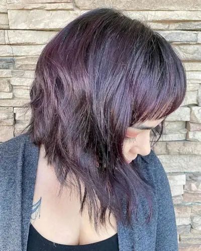 Razored Asymmetrical Bob with Long Bangs