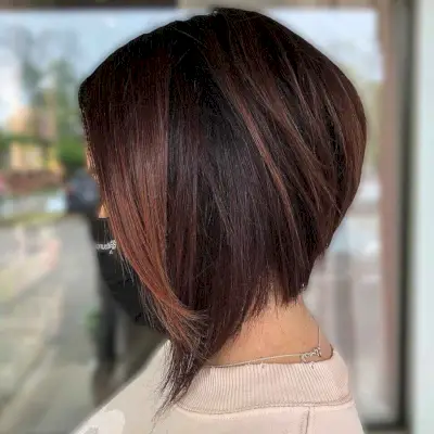 stacked a-line bob hairstyle
