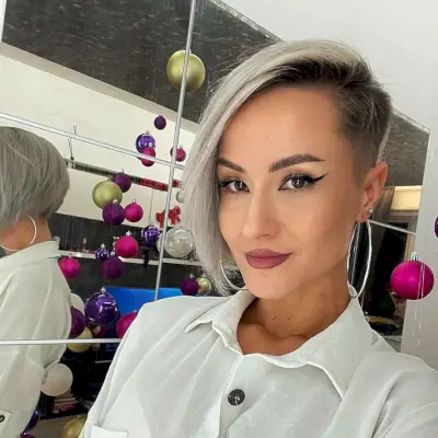 Chin-Length Blonde Pixie Bob Undercut