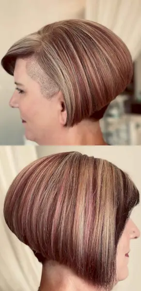 Asymmetrical Pixie Bob with a Buzzcut Underneath