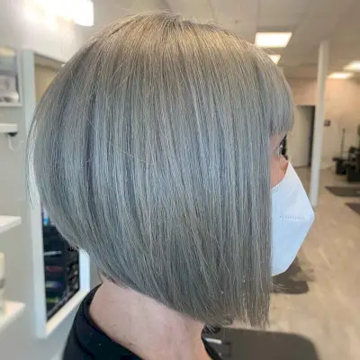 Stacked A-line Bob with Bangs for Thick Hair