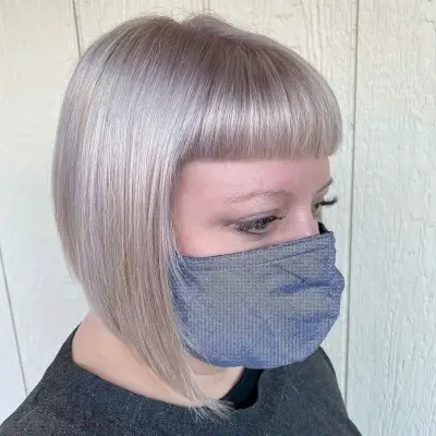 Micro Bangs on Blonde A-line Chop
