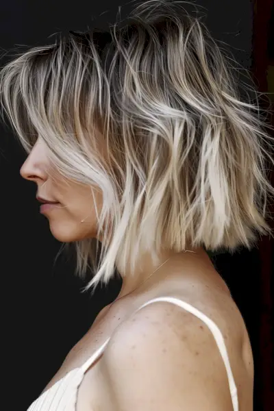 Medium Length Bob with Subtle Undercut and Color Gradient
