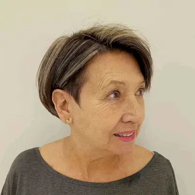 Side-Parted Micro Bob with an Undercut