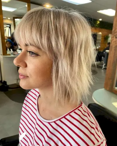 Choppy Layered Bob with Bangs